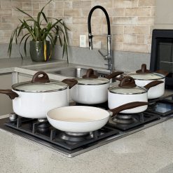 Jogo de Panelas Granada 5 Peças - Com Fundo de Indução - Revestimento em Ceramica