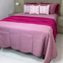 Cobre Leito Rosa Chá - Dupla Face – Linha Bouti