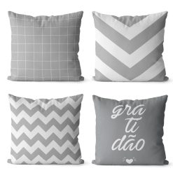 Kit c/ 4 Capas para Almofadas - Gray