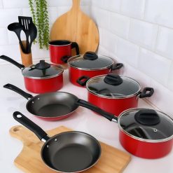 Jogo De Panelas 10 Peças Antiaderente - Fox Red