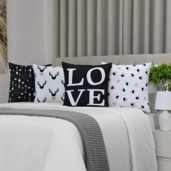 Kit Capas para Almofadas – Love Black