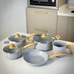 Jogo de Panelas Ceramic Life Smart Plus Gris Antiaderente - Cinza 5 Peças