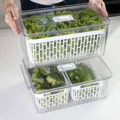 Organizador de geladeira 6,7 L c/ 2 cestos - Linha Dry