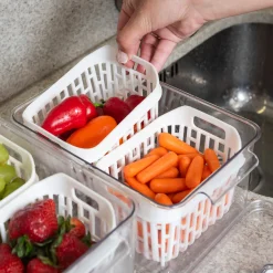 Organizador de geladeira c/ 2 cestos 3,2 L - Linha Dry